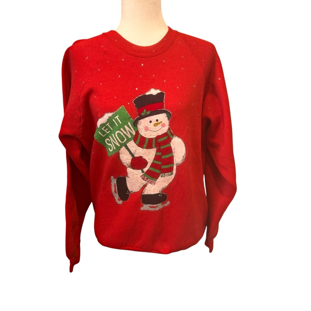 Fruit of the loom womens red Pullover Vintage USA Christmas sweatshirt size XL